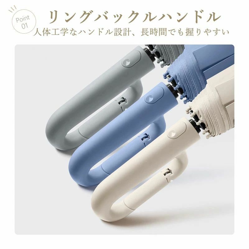 紫 ワンタッチ自動開閉 レディース メンズ 晴雨兼用 10本骨 折り畳み傘 折りたたみ傘 遮光 ハンドル UVカット おりたたみ傘 日傘