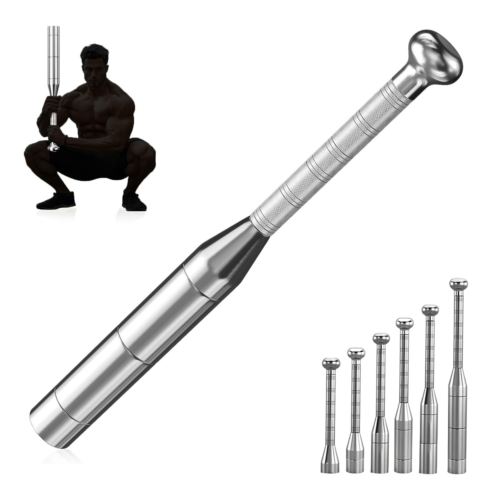 クラブベル/ダンベル 10KG アイアンバット インディアンクラブ インド 調整可能な重量筋トレ器具 トレ..