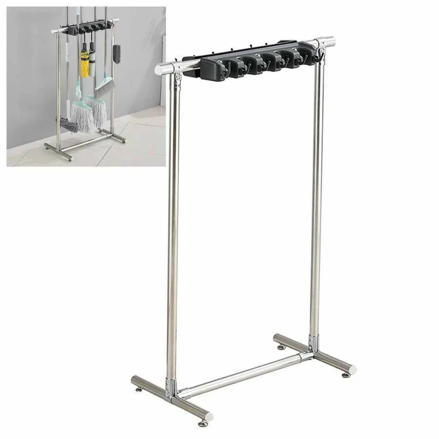 ほうきとモップホルダー，床置きほうきとモップホルダー、濡れたモップを置きます、清掃用品オーガナイ..