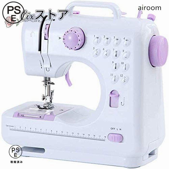 電動ミシン 家庭用コンパクト小型 初心者向け 12 種類縫い目 フットコントローラー付き LED 手元ランプ..