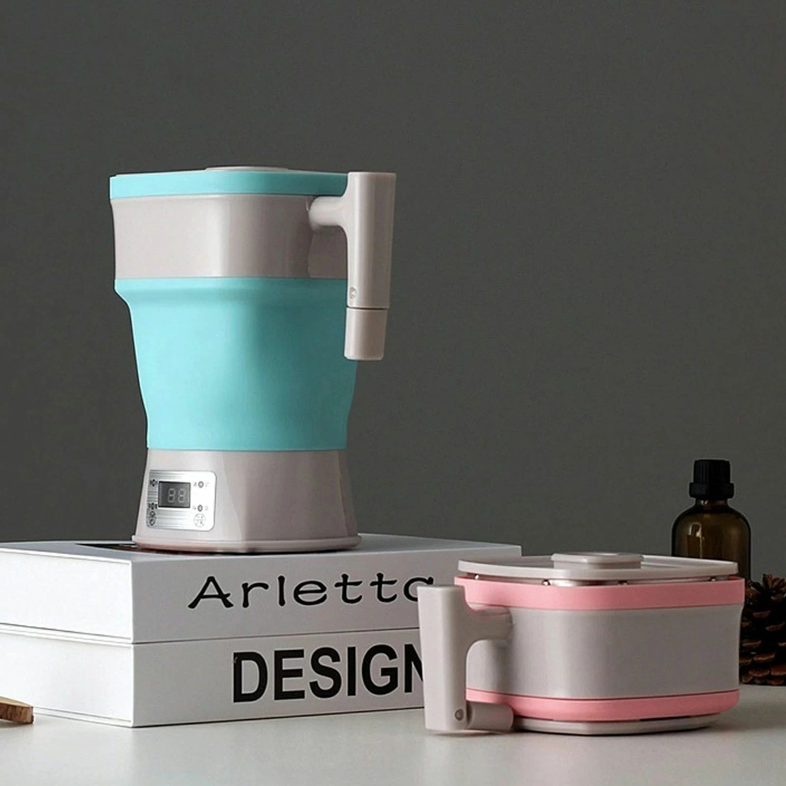 折りたたみ式電気ケトル 折りたためるケトル 電気ケトル 800ml 電圧切替式 海外でも使える 携帯ポット..