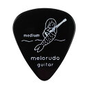 melorudo メロルド デザインギターピック guitar pick ティアドロップ型 エレキギター/アコースティックギター/クラシックギター/ベース等の練習に最適な大量セット ブラック M ミディアム medium 30枚セット ma100