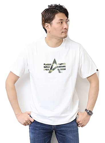 アルファインダストリーズ Tシャツ Aマークロゴプリント半袖Tシャツ TC1570 メンズ WHITE WOODLAND XL