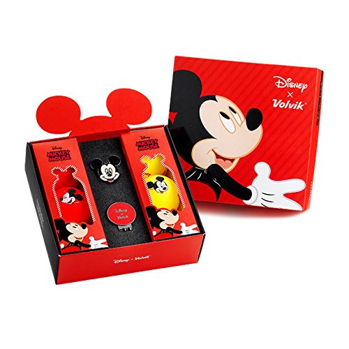 Volvik(ボルビック) ゴルフボール Volvik Vivid ディズニーコラボシリーズ ミッキーハーフダース+クリップマーカーセット(6個入り) レモンイエロー/レッドのサムネイル