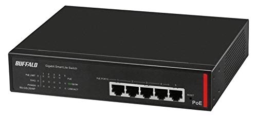 バッファロー BS-GSL2005P 法人向け Giga対応 PoE Layer2 スマートLiteスイッチ 5ポート