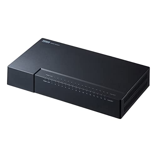 サンワサプライ ギガビット対応 スイッチングハブ(16ポート マグネット付き LAN-GIGAP1602BK