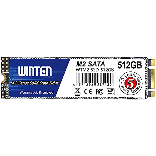 WINTEN 内蔵 SSD 512GB M.2 2280 3D NAND SATA3 6Gb/s (最大読取 530MB/s 最大書込 500MB/s) 5年保証 W..