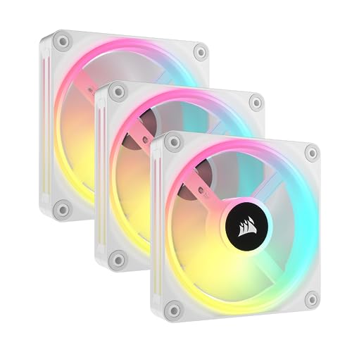 CORSAIR iCUE LINK QX120 RGB スターターキット White 120mm PWM RGB PCケースファン (ファン3個、iCUE..
