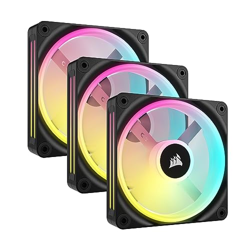 CORSAIR iCUE LINK QX120 RGB スターターキット 120mm PWM RGB PCケースファン (ファン3個、iCUE LINK ..