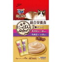 ●まぐろ節使用：鶏胸肉、魚介類（まぐろ、焼津産まぐろ節）、植物性油脂、調味料、増粘多糖類、ミネラル類（Ca、Cl、Co、Cu、Fe、I、K、Mn、P、Zn）、ビタミン類（A、B1、B2、B6、B12、C、D、E、K、コリン、ナイアシン、パントテン酸、ビオチン、葉酸）、アミノ酸類（タウリン）●鶏ささみ使用：肉類（鶏胸肉、南九州産鶏ささみ）、まぐろ、植物性油脂、調味料、増粘多糖類、ミネラル類（Ca、Cl、Co、Cu、Fe、I、K、Mn、P、Zn）、ビタミン類（A、B1、B2、B6、B12、C、D、E、K、コリン、ナイアシン、パントテン酸、ビオチン、葉酸）、アミノ酸類（タウリン）与える前にお読みください●1日の給与量は下記の表を目安に、愛猫の体重や状態にあわせて与えてください。●総合栄養食タイプのドライフード等と一緒に与えてください。●新鮮な水をいつでも飲めるように用意してください。●必要な栄養素は生物によって異なりますので、猫以外には与えないでください。●まれに体調や体質に合わない場合もあります。何らかの異常に気付かれた時は給与を中断し、早めに獣医師に相談することをおすすめします。日本