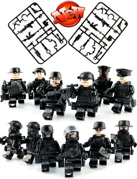 ブロック ミニフイグ SWAT12体 武器とボートセット ブロック互換品 プレゼント 入学プレゼント 入学お祝い クリスマスプレゼント 知育玩具 おもちゃブロック