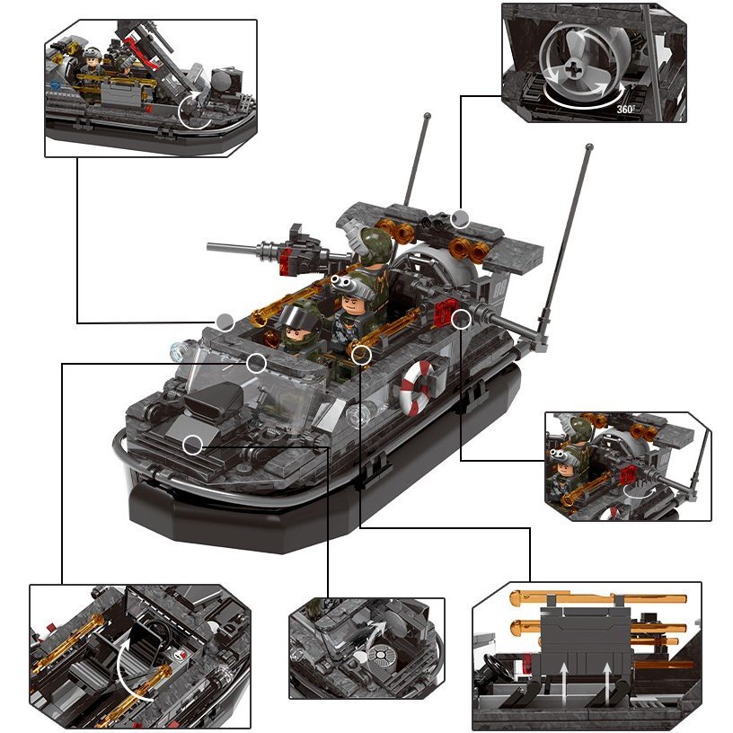 ブロック ミリタリー ミリタリー軍用アサルトボート 船 ブロック互換品 プレゼント 入学プレゼント 入学お祝い クリスマスプレゼント 知育玩具 おもちゃブロックお祝いプレゼント 2