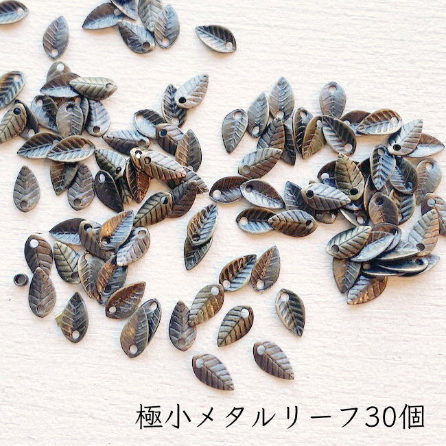 Rakuten - 【30個】チャーム リーフ 葉っぱ 特小 裏無し 縦約7mm