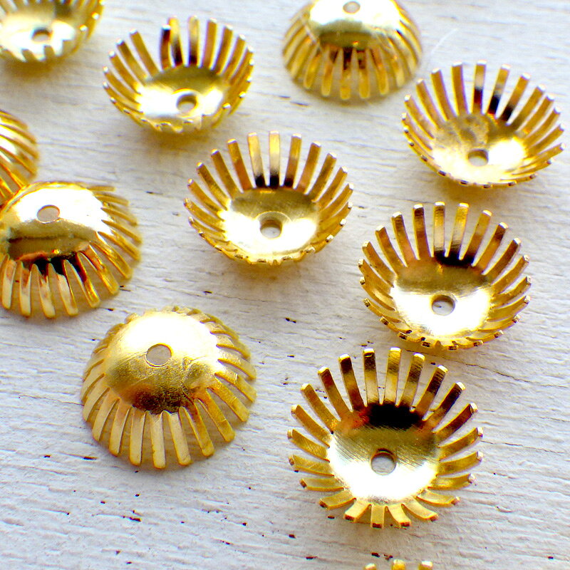 [4個]ビーズキャップ ふちギザギザ 約12mm*
