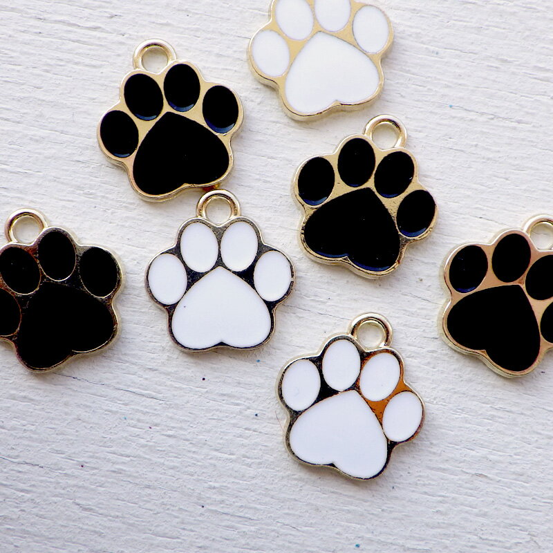 エポチャーム 肉球 足跡 1個 ブラック ホワイト 2カラー*704