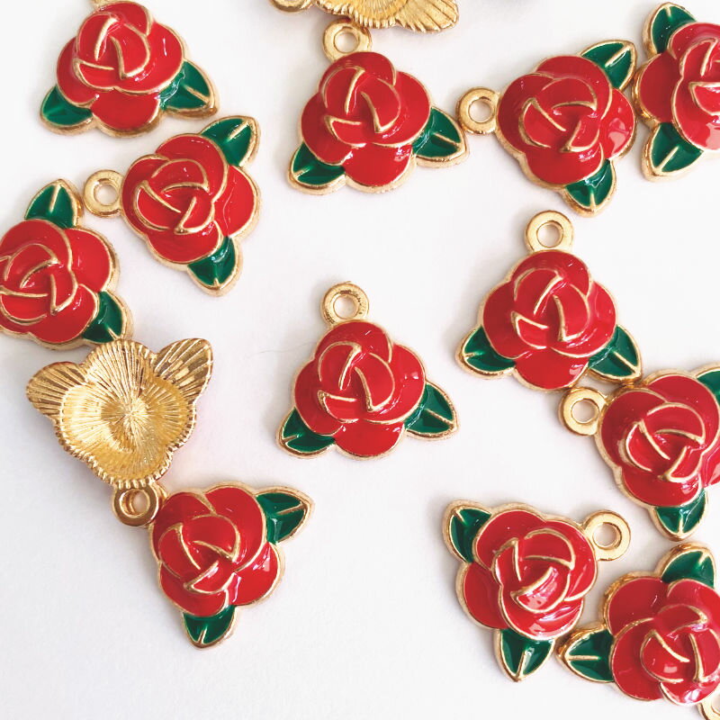 [1個]エポチャーム バラ ローズ ゴールドカラー*