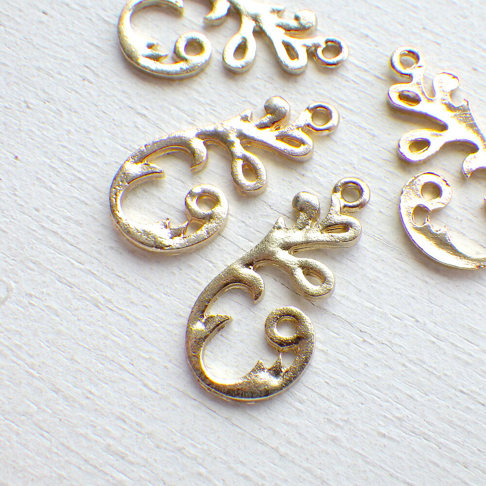 [1個]チャーム 木の芽 約20×12mm（ゴールド）*