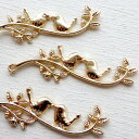 チャーム 2羽の小鳥と木の枝 1個 *704