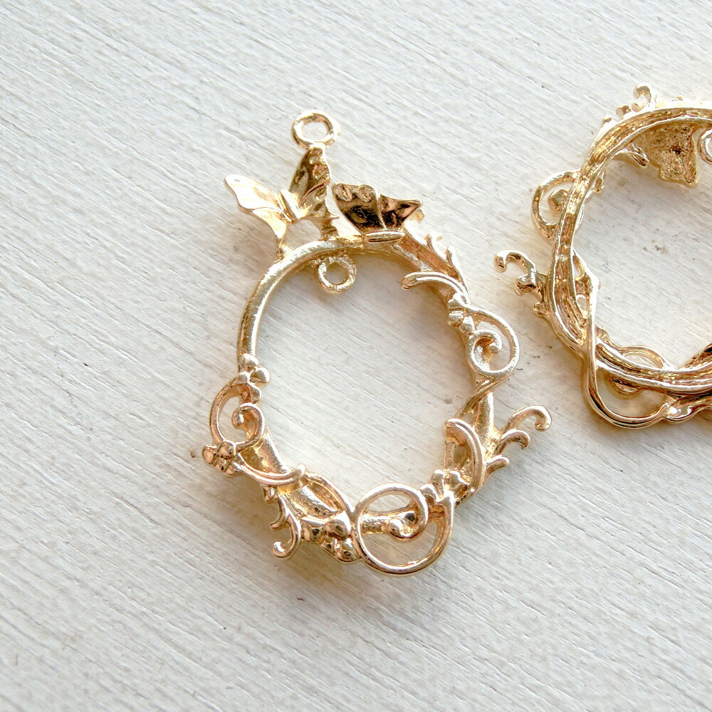 チャーム 蝶 バタフライデコレーションフレーム 約39×29mm（）*704