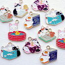 エポチャーム 生活を楽しむ猫のシリーズ 1個 金色 カラーチャーム 6種類*