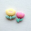 デコパーツ チューリップ(1個または20個)デコパーツ イエロー ピンク デコレーションパーツ