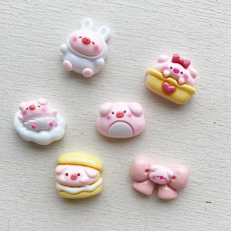[1個]デコパーツ ぶたさん（全6種類） デコレーションパーツ