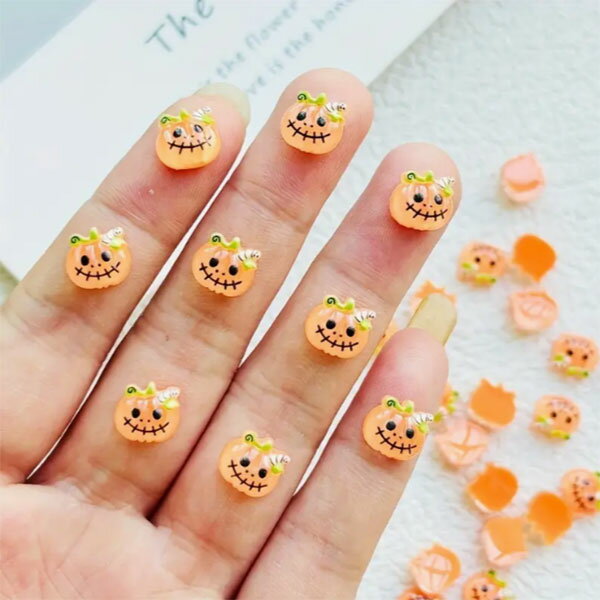 ネイル デコパーツ ハロウィン かぼちゃ10個 デコパーツ ネイルパーツ デコレーションパーツ