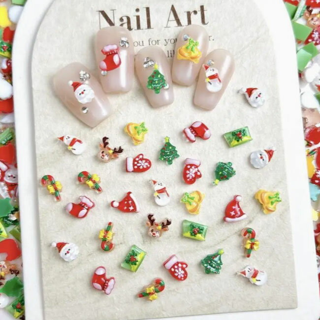 ネイル デコパーツ 特小クリスマス ランダムアソート 10個セット ネイルデコパーツ デコレーションパーツ