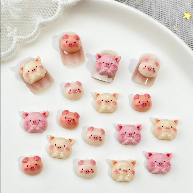 Rakuten - ネイル デコパーツ ミニぶた【ミックス10個】 デコパーツ ネイルパーツ デコレーションパーツ