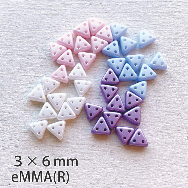 [10粒入り]チェコビーズ ビーズパーツ eMMA（R）（約6mm パステルブルー/パステルピンク/パステルリラ/パステルホワイト)