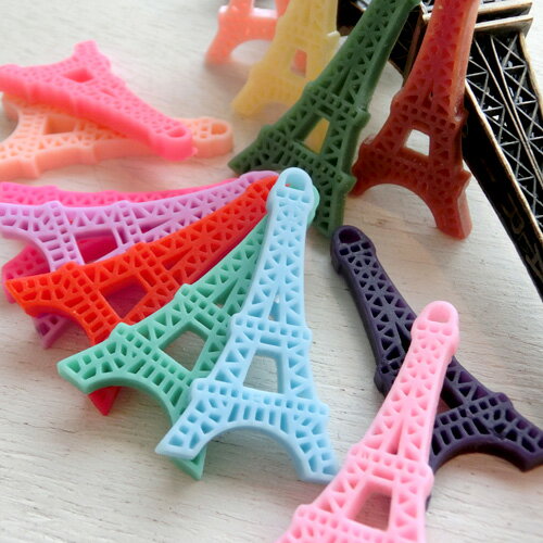 [1個]貼り付けパーツ デコパーツ エッフェル塔カボション（全13色）*