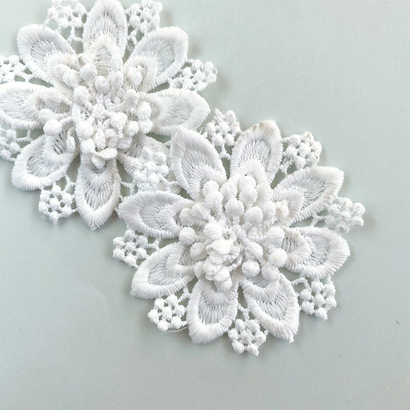 レース モチーフ コットンレース 2重花 フラワーレース※汚れあり