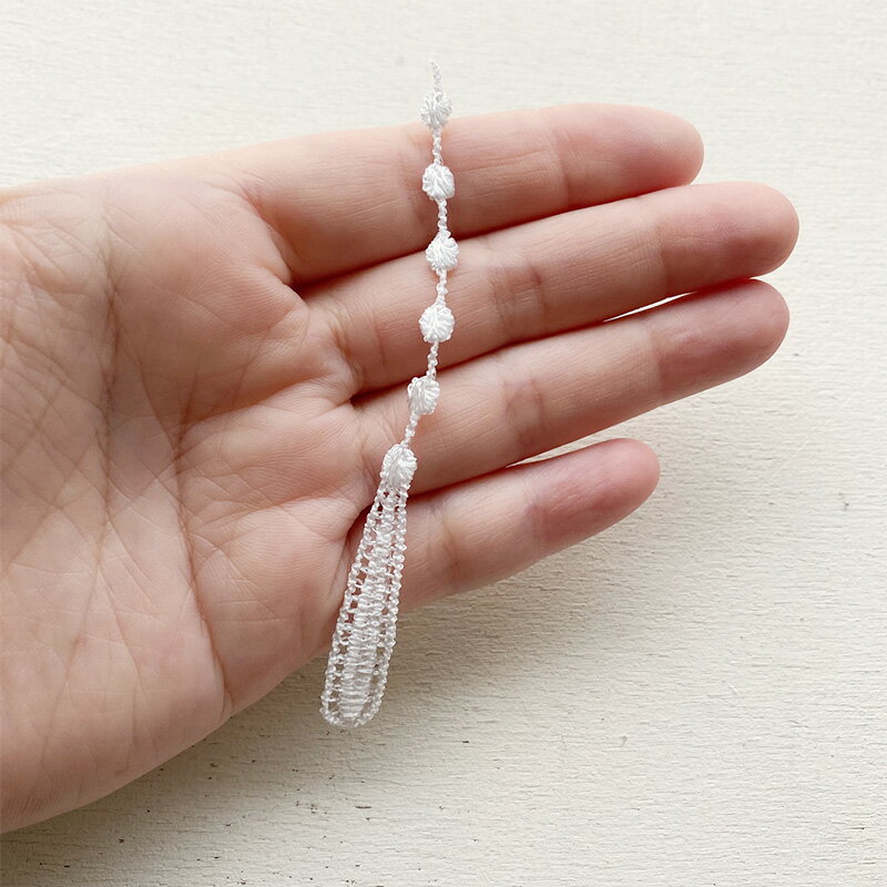 [10枚]ケミカルレース ロングしずく　約10cm（ホワイト）【手芸/パーツ/レース】