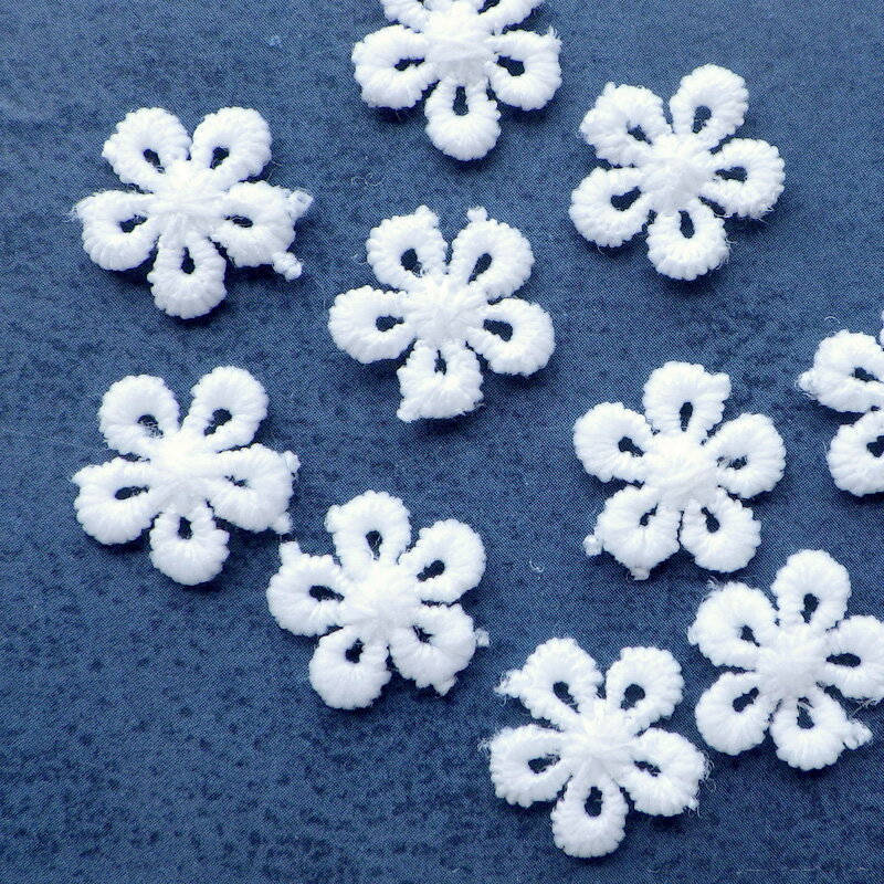 【12/11まで楽天スーパーSALEポイント10倍＆クーポン】レース モチーフ コットンレース 5枚ピコット 花..