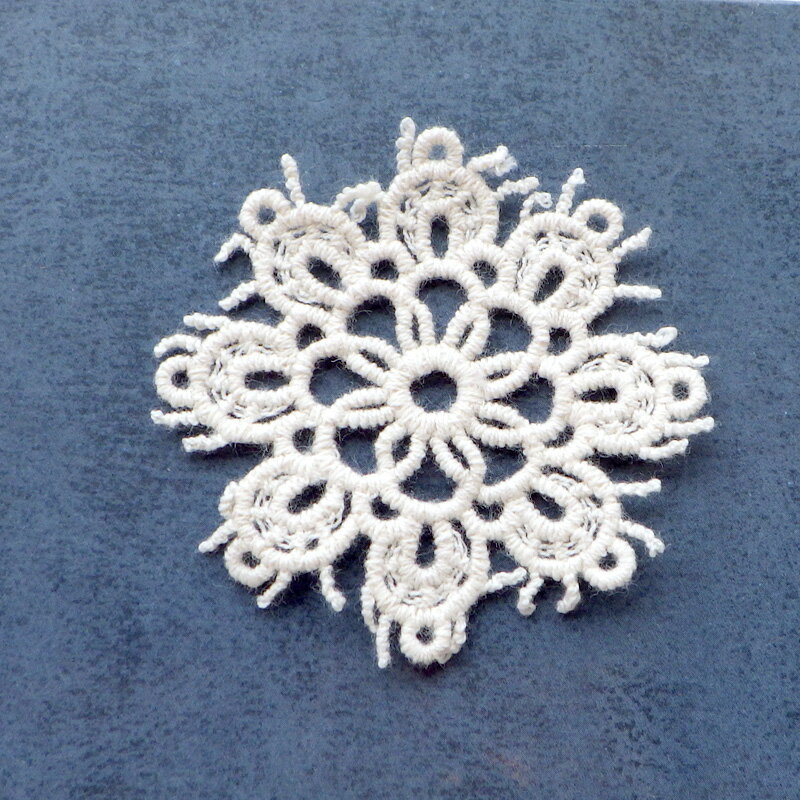 レース モチーフ コットンレース フラワー 約60mm 生成り