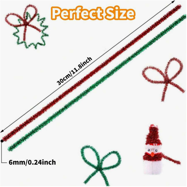 [10本-40本]クリスマスカラー メタリック ラメ フラワーモール材料 手芸モール カラーモール お花カラー 太さ約6mm 長さ約30cm moru doll