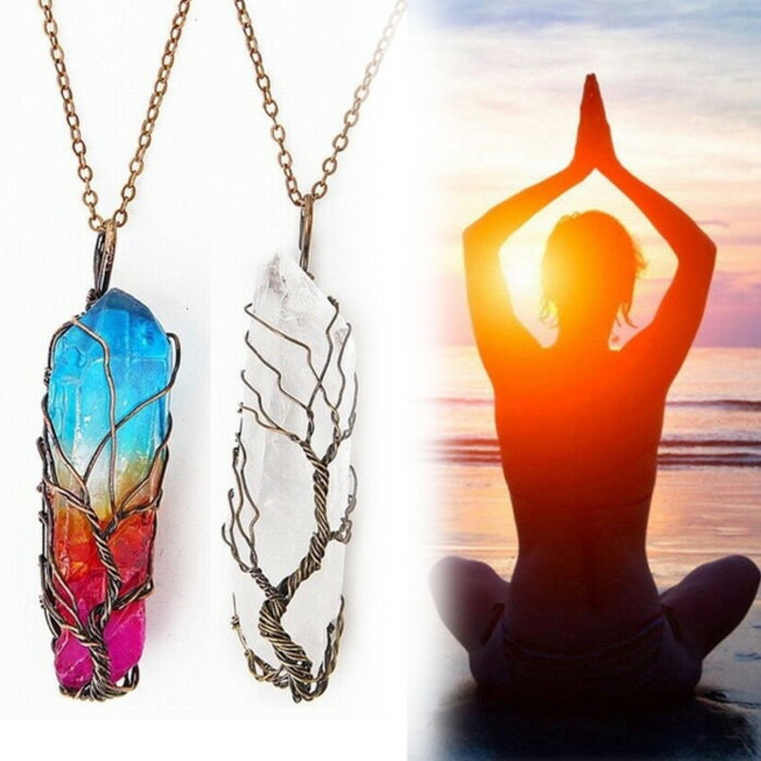 ネックレス チャクラカラークリスタルネックレス(ブロンズ)