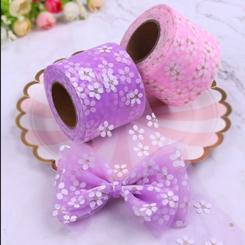 チュールリボン (全14色）梅花 春 リボン 手芸 75mm ウェディングチュール