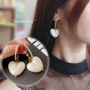 BIGパールハート フープ ピアス 韓国 ファッション アクセサリー