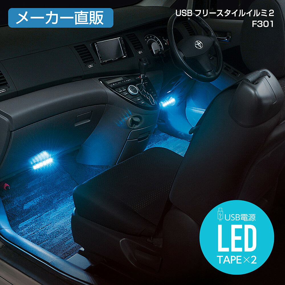 セイワ(SEIWA) カー用品 イルミライト USBフリースタイルイルミ2 BL F301 ブラック メーカー直販 プレゼント