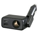 カー用品 フィットダイレクトソケットA+C F337 増設 電源 USB type A C アクセサリーソケット シガーソケット 3A 5V 分配出力 ドライブレコーダー ドラレコ 抜け防止 自動識別 最適充電 iPhone Android 角度調整 狭小 省スペース 12V車専用 のセイワ(SEIWA) メーカー直販