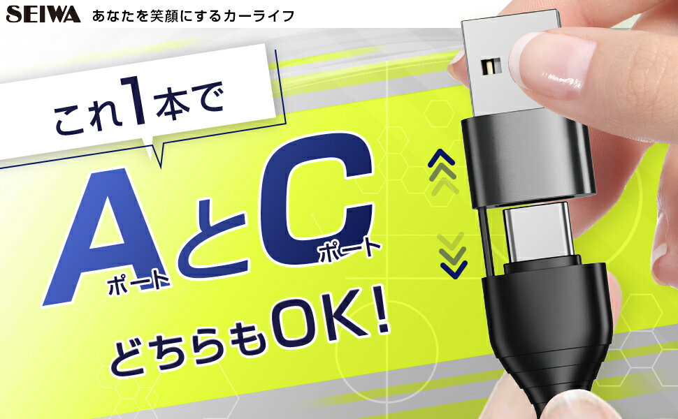 USBケーブル 変換USBリールケーブル C/A to C D612 75cm Type-A Typ ...