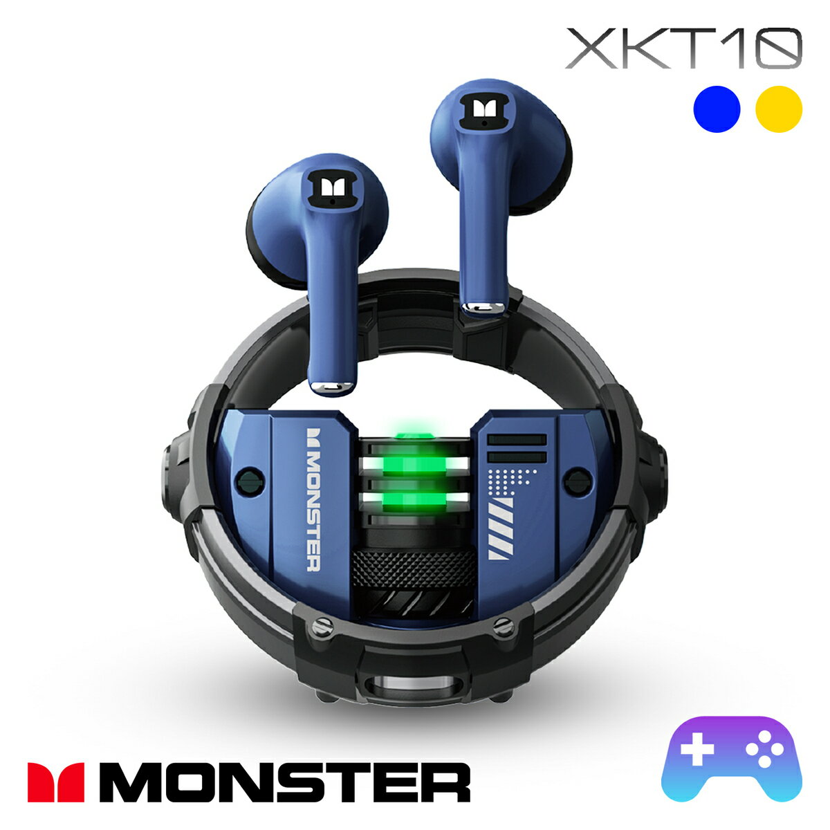 セイワ(SEIWA) MONSTER TWSイヤホン AIRMARS XKT10 Bluetooth 完全ワイヤレス ゲーミングイヤホン 低遅延ゲームモード 最大12時間再生 インナーイヤータイプ MEMSマイク 通話 IPX4 HIFIサウンド 人間工学デザイン ネイビー プレゼント