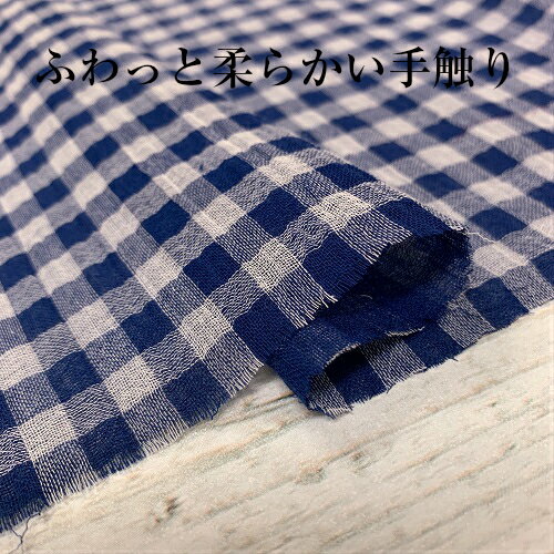 【50cm単位】【3mまでメール便対応】　コットン ダブルガーゼ ギンガムチェック　6...