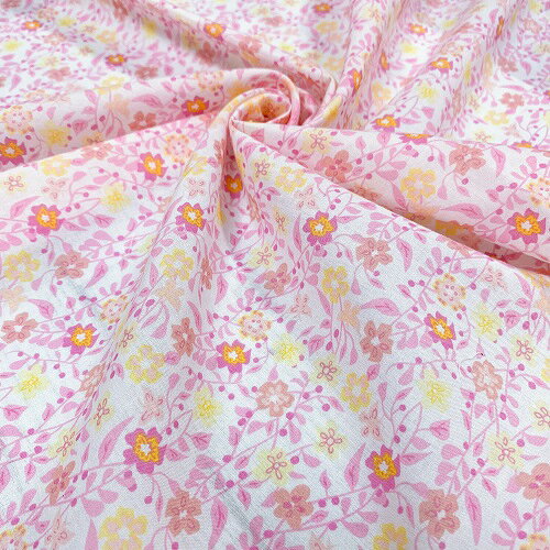 【50cm単位】【4mまでメール便対応】 コットン 小花 花柄 蝶々 ローン ピンク 青 ...