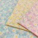 【50cm単位】【3mまでメール便対応】 コットン 花柄 日本製 布 綿100 プリント 生地 青 黄色 ピンク 小花 すいせん リバティ風
