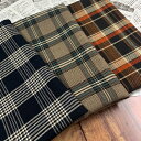 【50cm単位】【0.5mまでメール便対応】 茶色 紺 オレンジ チェック チェック ジャケット 秋冬 ワイド幅 幅広 日本製 ストレッチ