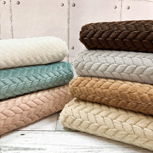 Rakuten - 【50cm単位】【宅配便のみ】 ジャガード ボア ポリエステル 茶色 ブラウン ベージュ 青 ブルー ピンク 茶色 ブラウン 灰色 グレー 白 ホワイト 秋冬 ワイド幅 幅広 生地