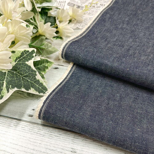 Rakuten - 【50cm単位】【1mまでメール便対応】 デニム ジーンズ コットン 綿 無地 紺 ネイビー 7オンス インディゴ 布 ワイド幅 幅広