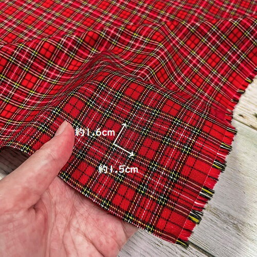 【50cm単位】【2.5mまでメール便対応】コットン タータンチェック チェック 赤色 ...